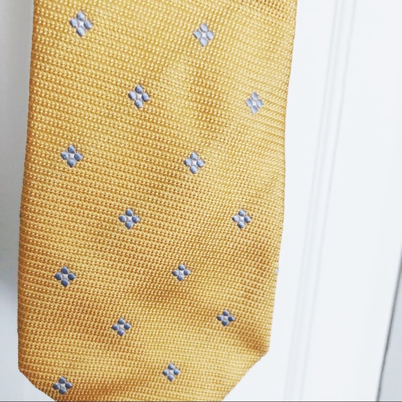 DAKS LONDON TIE Yellow with blue accent tie - Picture 5 of 5